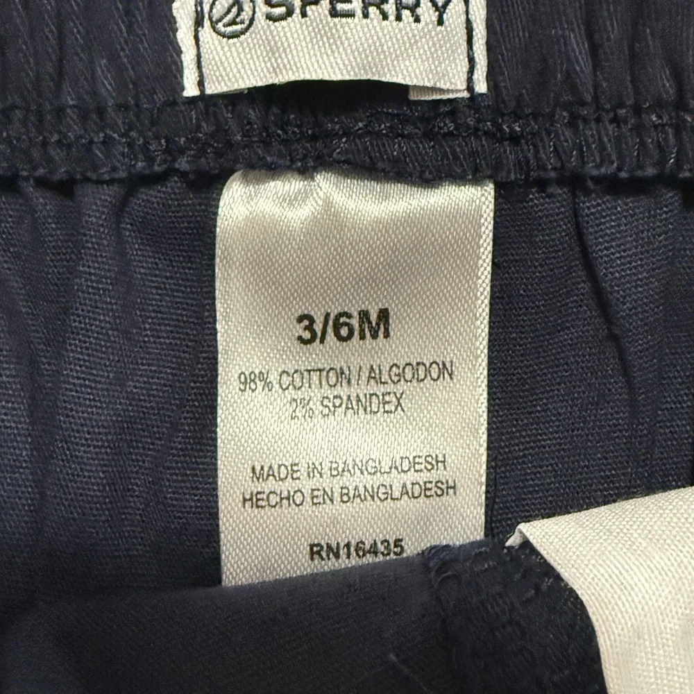 Infant Boy 3/6M Sperry Light Blue Checkered Shirt and Dark Blue Shorts Set - NWT